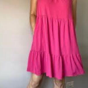 Vibrant Pink Tiered Mini Dress